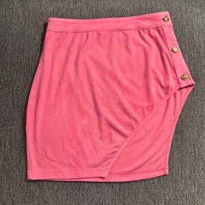 NWT Shane Justin Pink Button-Detail Mini Skirt